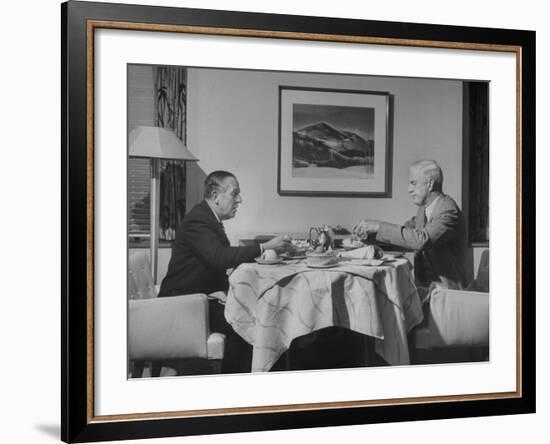 Paul G. Hoffman Having Lunch with William L. Clayton-Thomas D^ Mcavoy-Framed Premium Photographic Print