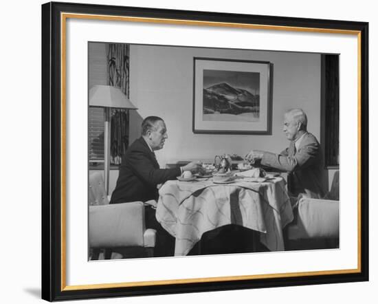 Paul G. Hoffman Having Lunch with William L. Clayton-Thomas D^ Mcavoy-Framed Premium Photographic Print