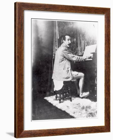 Paul Gauguin (1848-1903) Playing the Harmonium in Mucha's Studio, c.1895-Alphonse Mucha-Framed Photographic Print