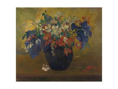 PEONIES IN VASE FLOWER STILL LIFE PAUL GAUGUIN PAINTING ART REAL CANVAS PRINT