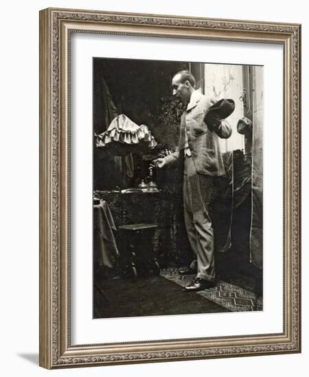 Paul Gauguin Posing in Mucha's Studio, Rue De La Grande Chaumière, Paris, 1893-Alphonse Mucha-Framed Photographic Print