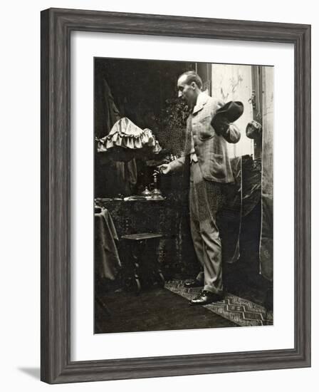 Paul Gauguin Posing in Mucha's Studio, Rue De La Grande Chaumière, Paris, 1893-Alphonse Mucha-Framed Photographic Print