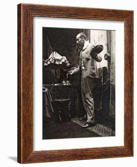 Paul Gauguin Posing in Mucha's Studio, Rue De La Grande Chaumière, Paris, 1893-Alphonse Mucha-Framed Photographic Print