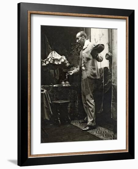 Paul Gauguin Posing in Mucha's Studio, Rue De La Grande Chaumière, Paris, 1893-Alphonse Mucha-Framed Photographic Print