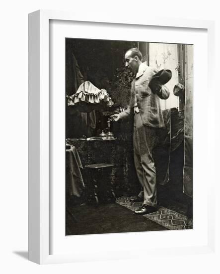 Paul Gauguin Posing in Mucha's Studio, Rue De La Grande Chaumière, Paris, 1893-Alphonse Mucha-Framed Photographic Print