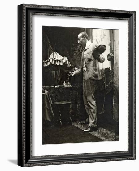 Paul Gauguin Posing in Mucha's Studio, Rue De La Grande Chaumière, Paris, 1893-Alphonse Mucha-Framed Photographic Print