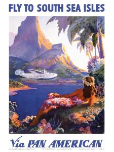 Fly to the South Seas Isles, via Pan American Airways, c.1940s by Paul George Lawler