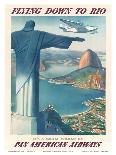 Wings to America - Via Pan American Airways - Statue of Liberty, New York-Paul George Lawler-Art Print