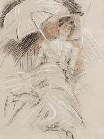 Femme assise, accoude a une table, 1889 R. F.38811.-Paul Helleu-Framed Giclee Print