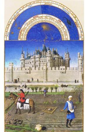 Le Tres Riches Heures Du Duc De Berry - October' Art Print