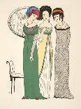 Three Empire Line Dresses from 'Les Robes De Paul Poiret' Pub. 1908 (Pochoir Print)-Paul Iribe-Giclee Print