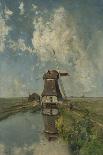 A Windmill on a Polder Waterway, C. 1889-Paul Joseph Constantin Gabriel-Framed Art Print