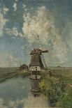A Windmill on a Polder Waterway, C. 1889-Paul Joseph Constantin Gabriel-Stretched Canvas