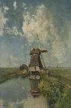 A Windmill on a Polder Waterway, C. 1889-Paul Joseph Constantin Gabriel-Framed Stretched Canvas