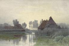 A Windmill on a Polder Waterway, C. 1889-Paul Joseph Constantin Gabriel-Framed Premium Giclee Print