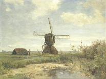 A Windmill on a Polder Waterway, C. 1889-Paul Joseph Constantin Gabriel-Framed Art Print