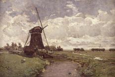 A Windmill on a Polder Waterway, C. 1889-Paul Joseph Constantin Gabriel-Framed Premium Giclee Print