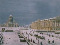 The Isaac Cathedral and the Senate Square in St. Petersburg, 1840s-Paul Marie Roussel-Framed Premier Image Canvas