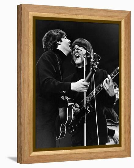 Paul Mccartney and George Harrison on Stage-Associated Newspapers-Framed Stretched Canvas