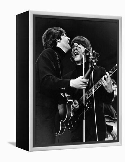 Paul Mccartney and George Harrison on Stage-Associated Newspapers-Framed Stretched Canvas