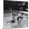 Paul McCartney, George Harrison, John Lennon and Ringo Starr Taking a Dip in a Swimming Pool-John Loengard-Mounted Premium Photographic Print