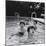 Paul McCartney, George Harrison, John Lennon and Ringo Starr Taking a Dip in a Swimming Pool-null-Mounted Premium Photographic Print