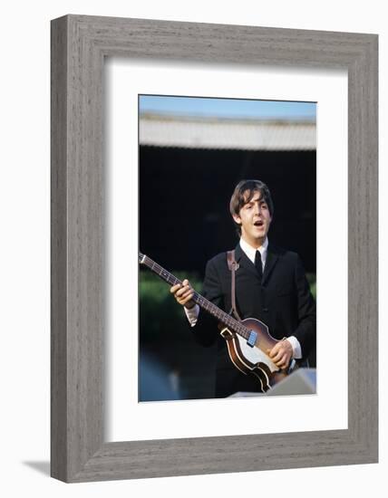 Paul Mccartney Playing Bass and Singing-null-Framed Photographic Print