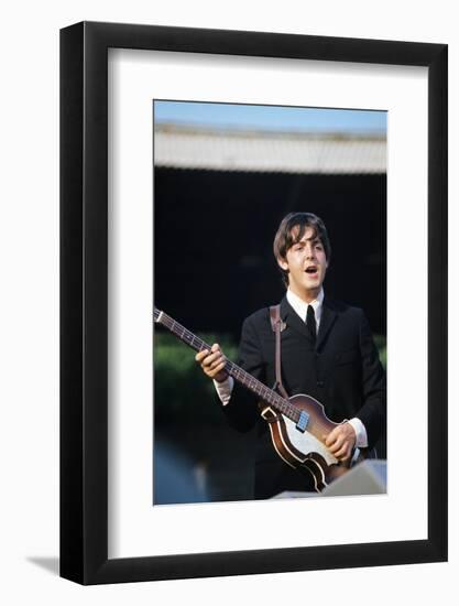 Paul Mccartney Playing Bass and Singing-null-Framed Photographic Print