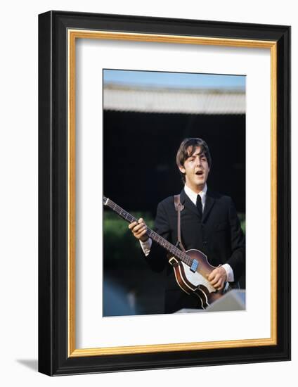 Paul Mccartney Playing Bass and Singing-null-Framed Photographic Print