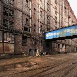 Old Tramlines in Cobbled Street with Shipping Warehouses in Liverpool, Merseyside, England, UK-Paul McMullin-Framed Photo