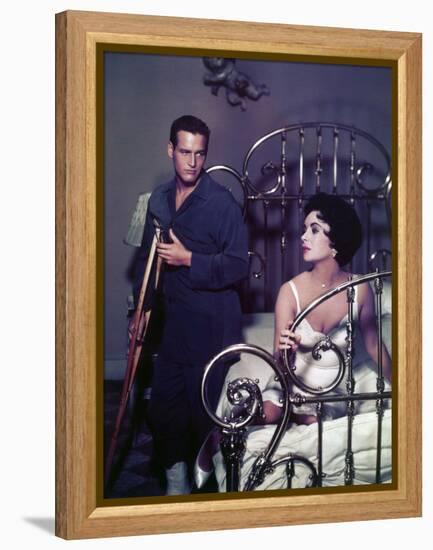 Paul Newman; Elizabeth Taylor. "Cat on a Hot Tin Roof" [1958], Directed by Richard Brooks.-null-Framed Premier Image Canvas