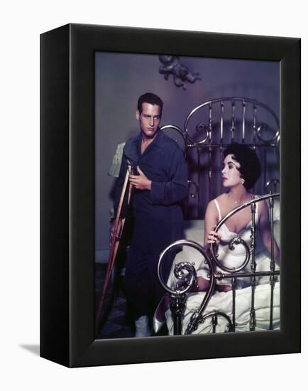 Paul Newman; Elizabeth Taylor. "Cat on a Hot Tin Roof" [1958], Directed by Richard Brooks.-null-Framed Premier Image Canvas