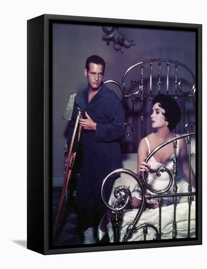 Paul Newman; Elizabeth Taylor. "Cat on a Hot Tin Roof" [1958], Directed by Richard Brooks.-null-Framed Premier Image Canvas