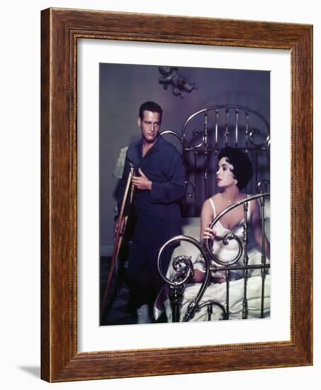 Paul Newman; Elizabeth Taylor. "Cat on a Hot Tin Roof" [1958], Directed by Richard Brooks.-null-Framed Photographic Print