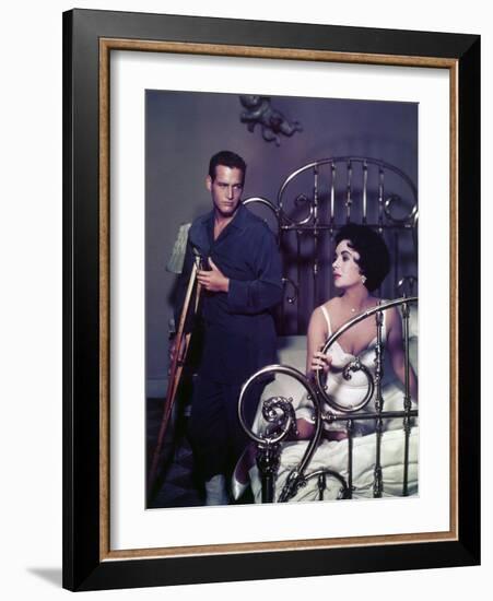 Paul Newman; Elizabeth Taylor. "Cat on a Hot Tin Roof" [1958], Directed by Richard Brooks.-null-Framed Photographic Print