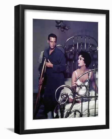 Paul Newman; Elizabeth Taylor. "Cat on a Hot Tin Roof" [1958], Directed by Richard Brooks.-null-Framed Photographic Print