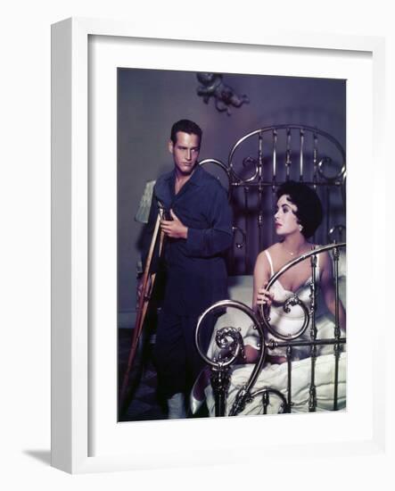 Paul Newman; Elizabeth Taylor. "Cat on a Hot Tin Roof" [1958], Directed by Richard Brooks.-null-Framed Photographic Print