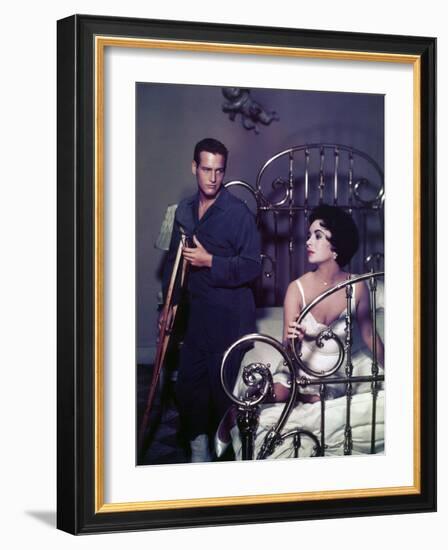 Paul Newman; Elizabeth Taylor. "Cat on a Hot Tin Roof" [1958], Directed by Richard Brooks.-null-Framed Photographic Print