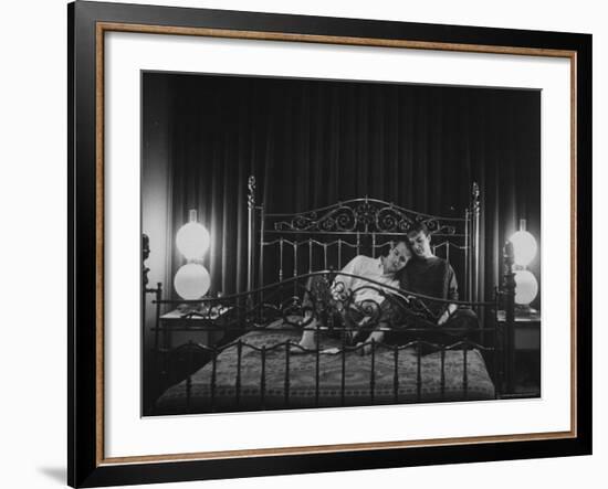 Paul Newman Sitting at Home with His Wife-Gordon Parks-Framed Premium Photographic Print