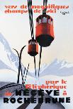 Skiing and Tram-Paul Ordner-Art Print