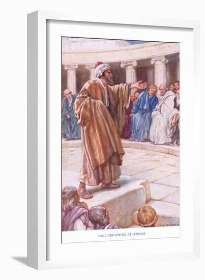 Paul Preaches at Athens-Arthur A. Dixon-Framed Giclee Print