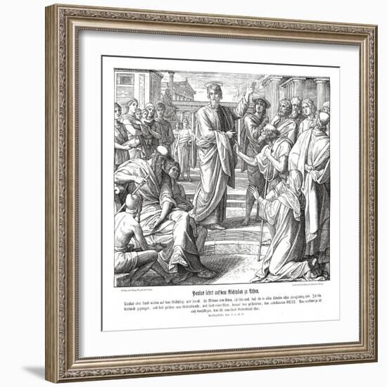 Paul preaches in Athens, Acts of the Apostles-Julius Schnorr von Carolsfeld-Framed Giclee Print