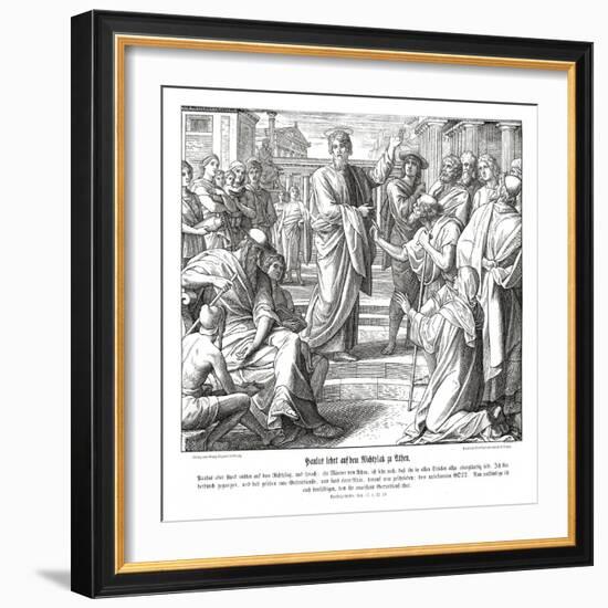 Paul preaches in Athens, Acts of the Apostles-Julius Schnorr von Carolsfeld-Framed Giclee Print