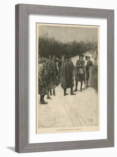 Paul Revere Bringing News to Sullivan-Howard Pyle-Framed Giclee Print