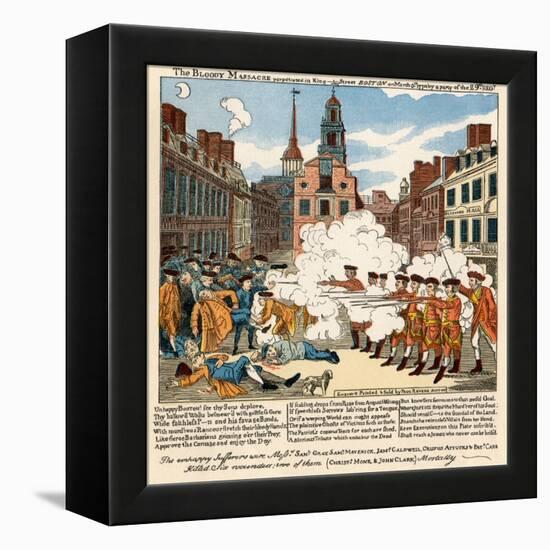 Paul Revere's Engraving of the Boston Massacre, 1770, an Event Leading to the Revolutionary War-null-Framed Premier Image Canvas