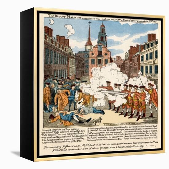 Paul Revere's Engraving of the Boston Massacre, 1770, an Event Leading to the Revolutionary War-null-Framed Premier Image Canvas