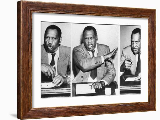 Paul Robeson, Speaks to Reporters after the Peekskill, N-null-Framed Premium Photographic Print