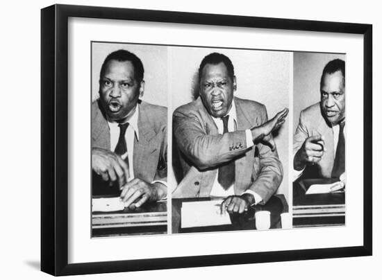 Paul Robeson, Speaks to Reporters after the Peekskill, N-null-Framed Premium Photographic Print