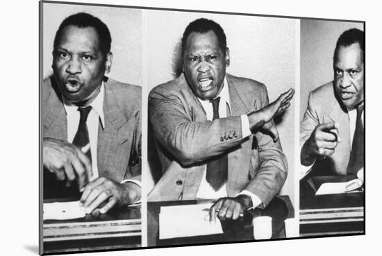 Paul Robeson, Speaks to Reporters after the Peekskill, N-null-Mounted Premium Photographic Print