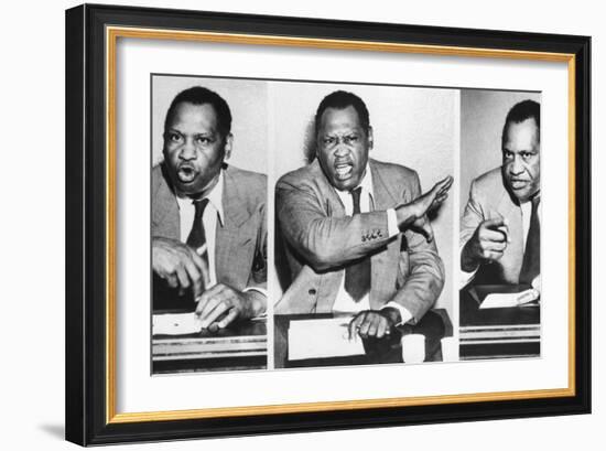Paul Robeson, Speaks to Reporters after the Peekskill, N-null-Framed Premium Photographic Print